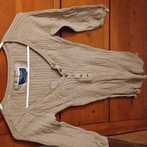 3/4 sleeve open weave knit top xs